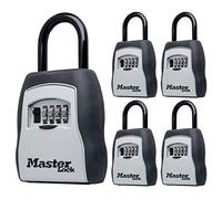 Master Lock, Caja de seguridad para exteriores con cerradura de combinación, capacidad para 5 llaves, paquete de 5, 5400EC5, color negro