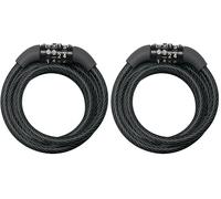 MASTER LOCK Candado Bicicleta, 1, 2 m Cable, Combinación, Exterior 8143EURDPRO, para Bicicleta, Monopatín, Paseante, Cortacésped y Otro Equipo (Paquete de 2)