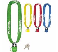 Master Lock 8390EURDPROCOLB Candado [Llave] [90 cm Cadena] [Azul] 8390EURDPROCOLB-Ideal Electrica, Bicicleta Montaña, Unisex-Adult, Multicolor, 21.0 cm x 8.2 cm x 4.6 cm