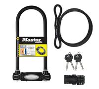 Master Lock Candado Bicicleta U con Cable, Llave, Soporte de Transporte, Antirrobo Certificado, XL, 8285EURDPRO
