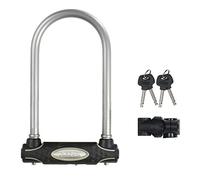 MASTER LOCK Candado Bicicleta U, Llave, Soporte de Transporte, Antirrobo Certificado, Plateado 8195EURDPROCOLS, para Bicicleta, Bicicleta Electrica, Bicicleta Montaña
