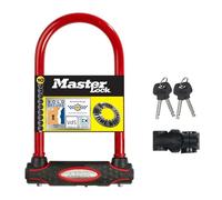 Master Lock 8195EURDPROCOLR Candado U, Llave, Soporte de Transporte, Antirrobo Certificado, Rojo, Eléctrica, Bicicleta Montaña, Unisex-Adult, Medium, Talla única