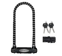 Master Lock Candado Bicicleta U [Llave] [Soporte de Transporte] [Antirrobo Certificado] [XL] [Reflectante]