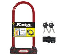 Master Lock 8195eurdprocolwr Candado U, Llave, Soporte de Transporte, Antirrobo Certificado, XL, Rojo, Electrica, Bicicleta Montaña, Unisex-Adult, 280 mm