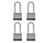 Master Lock Candado, cerradura de acero inoxidable laminado, 5 cm de ancho, 5SSQLJ (paquete de 4 llaves iguales)