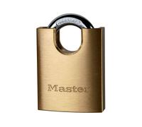 Master Lock 2250EURD Candado de llave con Cuerpo de Latón Macizo y arco Cubierto, Dorado, 9.2 x 5 x 1.7 cm, 50 mm