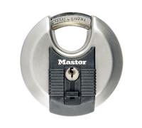Master Lock M50EURD Candado Redondo Alta Seguridad, Llave, Acero Inoxidable, Exterior, Adecuado para Portales, Garages, Sótanos
