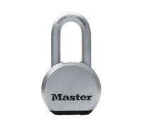 Master Lock M830EURDLH Candado Alta Seguridad, Llave, Acero Inoxidable, Exterior, Arco Largo, Adecuado para Portales, Garages, Sótanos