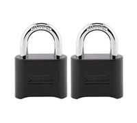 Master Lock Cerradura de combinación, establece tu candado de combinación, cerradura interior y exterior, cerradura de código resistente a la intemperie, paquete de 2, 178EC2, color negro