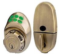 Master Lock DSKP0605 - Cerrojo de seguridad para teclado electrónico sin llave con luz y teclado Schlage C, latón antiguo