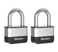 Master Lock Elite Candado Laminado 45mm, Grillete 38mm, Pack de 2 MLKPK1TLF