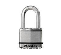 Master Lock M15EURDLF Candado Seguridad Llaves Acero Laminado Exterior, Arco Medium, Adecuado para Portales, Garages, Sótanos
