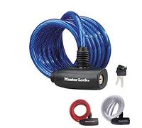 Master lock FA003550127 Candado con llave para Bicicleta, Multicolor, 1.8 m