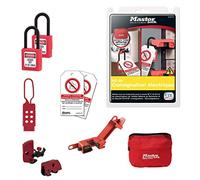 Master Lock Kit de consignación eléctrica: Contiene candados dieléctricos, Bloques de disyuntor, Etiquetas de Defensa de maniobras, Gancho