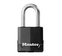 Master Lock M115EURDLF Candado Seguridad Llaves Acero Laminado y Antióxido Exterior, Arco Medium + Estanco + Contra la corrosión, Adecuado para Portales, Garages, Sótanos