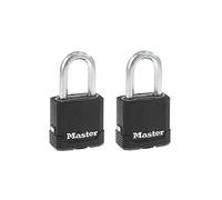 Master Lock - M115XQLFCCSEN - Candado de acero laminado modelo Magnum, paquete de 4 unidades de 4,76 cm de ancho, 0,79 cm de diámetro y 3,81 cm de espacio en el grillete.