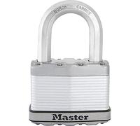 Master Lock M15EURDLF Candado Seguridad Llaves Acero Laminado Exterior, Arco Medium, Adecuado para Portales, Garages, Sótanos