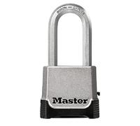 MASTER LOCK Candado Alta Seguridad [Combinacion y Llave] [Zinc] [Exterior] [Arco L] M176EURDLH - Ideal para Portales, Garages, Sótanos