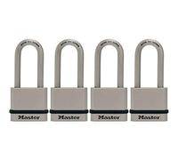 Master Lock M530XQLHCCSEN M530XQLH Magnum Candados de acero sólido con llave, paquete de 4, surtido
