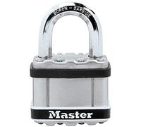Master Lock M5EURDSTS Candado de resistencia Cubierta del cuerpo de acero laminado, Arco Normal + Marine, Proteja con seguridad barcos y puertas en un entorno naval, plata, Ancho 35 mm