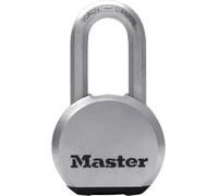 Master Lock M830EURDLH Candado Alta Seguridad, Llave, Acero Inoxidable, Exterior, Arco Largo, Adecuado para Portales, Garages, Sótanos