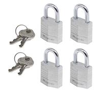 MASTER LOCK Mini Candado [Llave] [Lote de 4] [Paquete Familiar] 9120EURQNOP - Ideal para Maleta, Valija, Taquilla