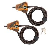 Master Lock Python - Candado de cable ajustable con llave, cable de 6 pies de largo, paquete de 2 unidades, camuflaje Mossy Oak Blaze