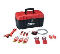 Master Lock S1117ES31KA Caja de Herramientas Pequeña con Surtido de Bloqueos Eléctricos incluso 3 Candado Dieléctrico, 1 Cable, 2 Aldaba de Consignación, 6 Bloqueo de disyuntor