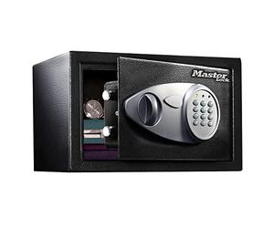 Master Lock X055ML Caja Fuerte de Seguridad [Combinación Digital] [Medio 16L] -X055ML-Para Montaje en Pared o Suelo, Negro, Gris