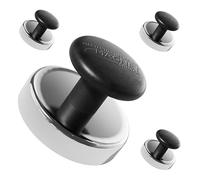 Master Magnetics, HMKR.45X4, Imanes de base redonda con pomo, 3,5 cm de diámetro, 2,5 cm de altura total con pomo de 2,5 cm de diámetro, fuerza de 7 kg, Cromado, 4 unidades