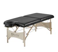 Master Massage Balboa - Camilla de Masaje portátil (71 cm, Plegable, con Patas de Madera Natural, Bolsa de Transporte, Color Negro Brillante)