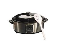 Master Massage - Calentador de piedras calientes (tamaño pequeño, aprox. 6 litros, para el tratamiento del calor, fácil de usar, unidad de control digital e indicador de temperatura, incluye cuchara)