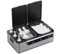 Master Massage Calentador eléctrico profesional de piedra de masaje 2 en 1 y 3 botellas de aceite de masaje, loción y calentador de gel, equipo de calefacción multifuncional digital