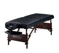 Master Massage Camilla de Masaje portátil del Ray Pro de 76 cm, Plegable, Terapia de Belleza, sofá Cama, Paquete portátil, Patas de Madera, Paquete de Transporte, Color Negro