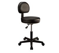 Master Massage D00145DE Backrest Rolling - Taburete redondo con respaldo giratorio (altura regulable, 8030 g), color negro
