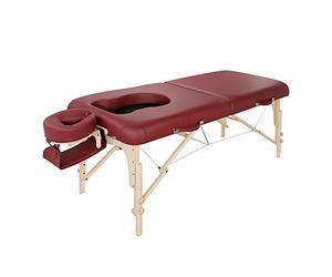 Master Massage Eva Mobil - Tumbona de masaje para embarazadas, plegable, madera, con pecho y abdomen, 76 cm, color burdeos