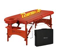 Master Massage Fairlane Therma-Top - Mesa de masaje portátil con calefacción de 28 pulgadas, temperatura ajustable, spa y cama de tatuaje - Canela