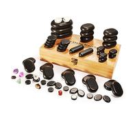 Master Massage Hot Stone - Piedras de masaje (60 unidades, en caja decorativa de bambú)