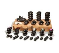 Master Massage Hot Stone - Piedras de masaje en caja decorativa de bambú (70 unidades)