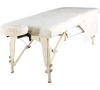 Master Massage Juego de 3 paños de franela para cama de masaje de algodón, color blanco