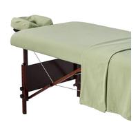 Master Massage Juego de 3 paños tensores de franela, sábanas, fundas de almohada para camilla de masaje, algodón - menta