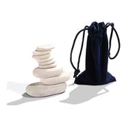 Master Massage Juego de 9 piedras frías, masaje blanco, mármol