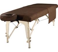 Master Massage Juego de sábanas de franela 3 en 1 para tumbona, placa plana, funda de almohada para la cara, chocolate oscuro