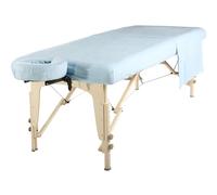 Master Massage Juego de sábanas de franela 3 en 1 para tumbona, placa plana, funda de almohada para la cara, color azul cielo