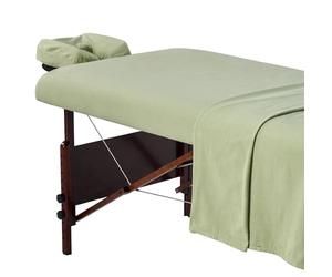 Master Massage Juego de sábanas de franela para mesa de masaje, 3 piezas, color verde
