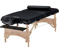 Master Massage - Mesa de Masaje portátil ultrancha Olympic Gibraltar de 81 cm, con Refuerzo y reposabrazos Estilo Flora, Color Negro