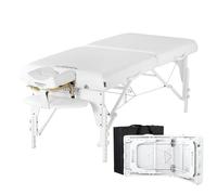 Master Massage Montclair Pro - Juego de mesa de masaje portátil de 31 pulgadas, espuma viscoelástica, paneles Reiki, liberación de cable Shiatsu, spa, tatuaje y cama facial, color blanco