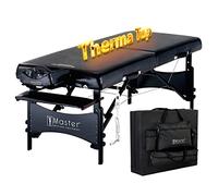 Master Massage ThermaTop - Camilla de Masaje para Galaxy Mobil (con Sistema de calefacción Integrado, Plegable, Banco de Masaje, Banco de Masaje, Patas de Madera, 76 cm), Color Negro