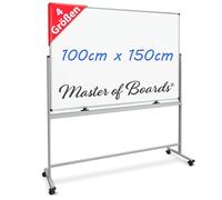 Master of Boards | Pizarra blanca - Cuadro de cristal - Tablero de fieltro - Pizarra magnética grabable - Pared magnética - Cuadro de notas para el hogar y la oficina | 100 cm x 150 cm