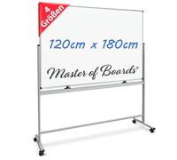 Master of Boards | Pizarra blanca - Tablero de cristal - Tablero de fieltro - Pizarra magnética grabable - Pared magnética - Cuadro de notas para el hogar y la oficina | 120 cm x 180 cm
